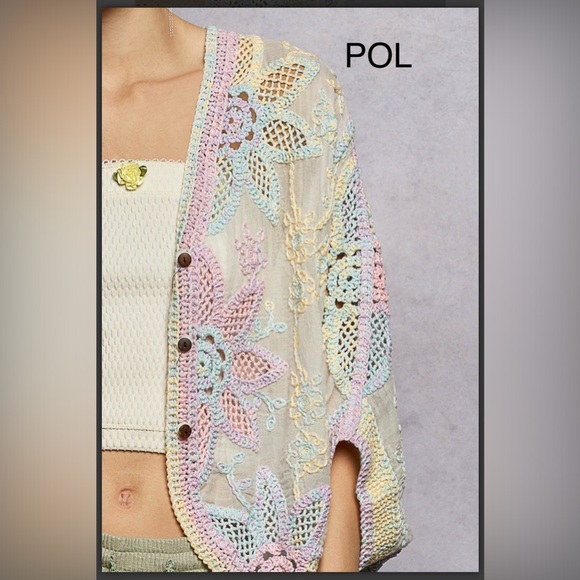 BP224-7💙💚POL perfection batwing Sleeve button front  cardi in pink+blue+-elegant - Picture 4 of 10